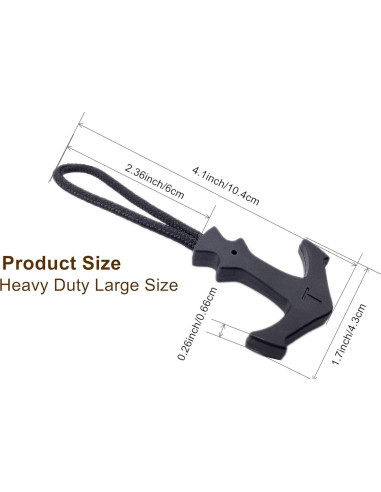 Tiradores de Cremallera de Paracord LDCRE 5 Piezas Negros