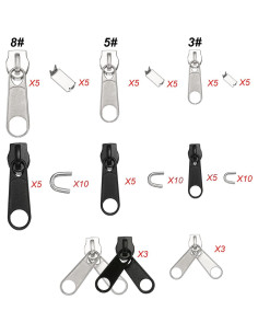 Kit de Reparación de Cremalleras 85 Piezas TecUnite Metal 2