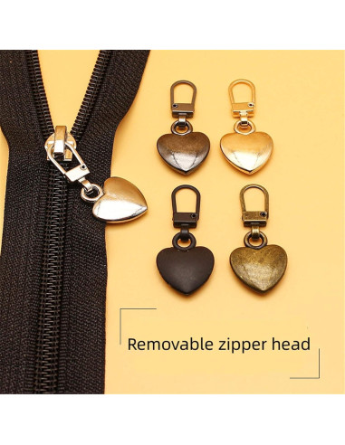 5 Reemplazos Tiradores de Cremallera Corazón Multicolor JJLFresheners