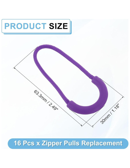 Tiradores de Cremallera uxcell 16Pcs Extensores Poliester 63.5mm