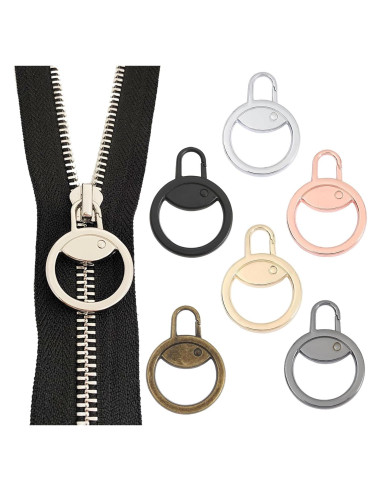 Tiradores de Cremallera Reemplazo Tapeta 6 Piezas 6 Colores