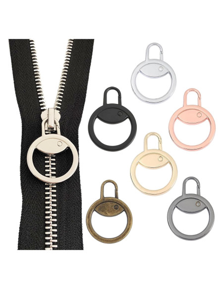 Tiradores de Cremallera Reemplazo Tapeta 6 Piezas 6 Colores