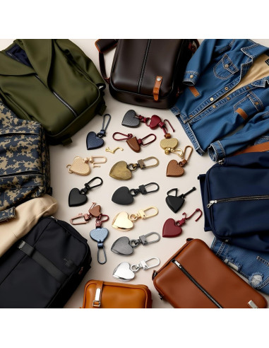 5 Reemplazos Tiradores de Cremallera Corazón Multicolor JJLFresheners