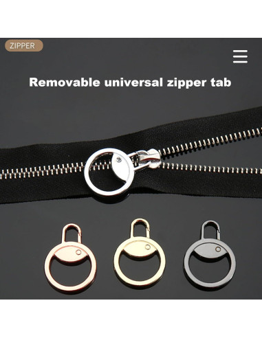 Tiradores de Cremallera Reemplazo Tapeta 6 Piezas 6 Colores