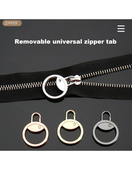 Tiradores de Cremallera Reemplazo Tapeta 6 Piezas 6 Colores