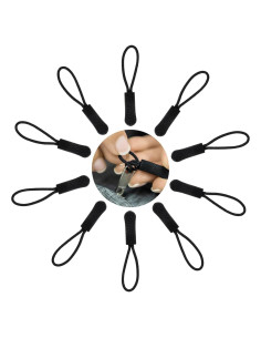 Tiradores de Cremallera Vive - Paquete de 10 Piezas Negros