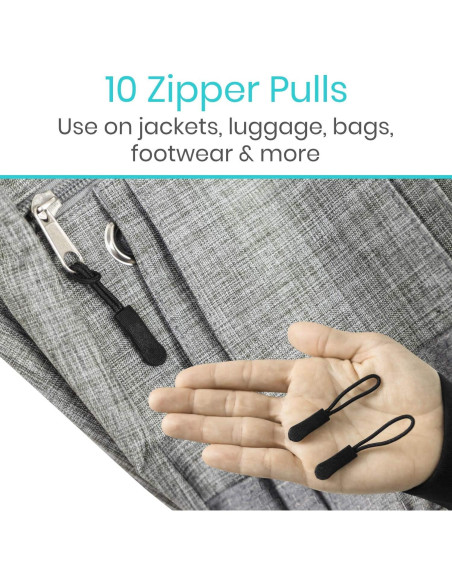 Tiradores de Cremallera Vive - Paquete de 10 Piezas Negros