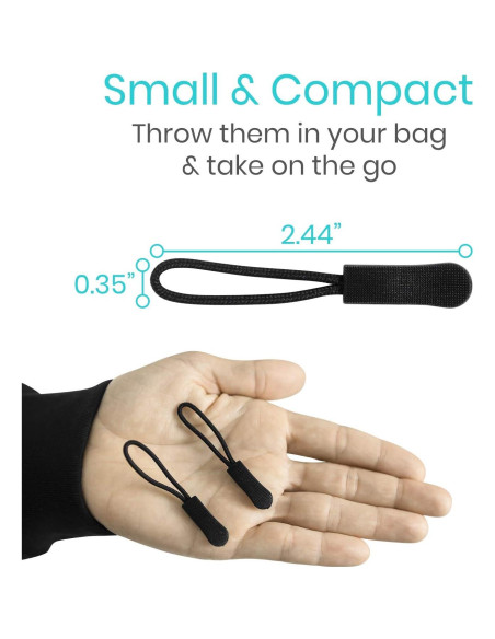 Tiradores de Cremallera Vive - Paquete de 10 Piezas Negros