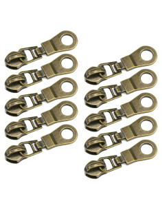 Kit de 10 Cremalleras de Nylon Chinflly para Reparación Marrón