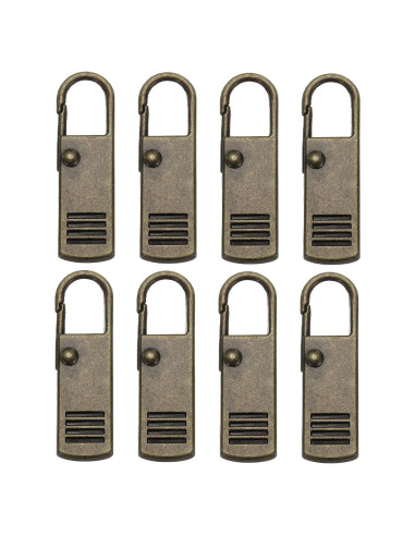Kit 8 Pcs Tiradores de Cremallera Metálicos PATIKIL Bronce