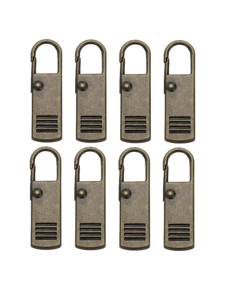 Kit 8 Pcs Tiradores de Cremallera Metálicos PATIKIL Bronce