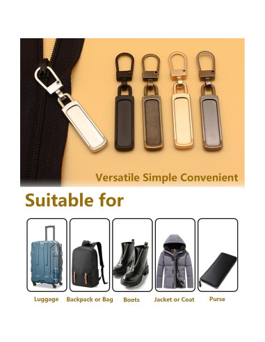 20 Tiradores de Cremallera Universal CUNSWEN 5 Colores