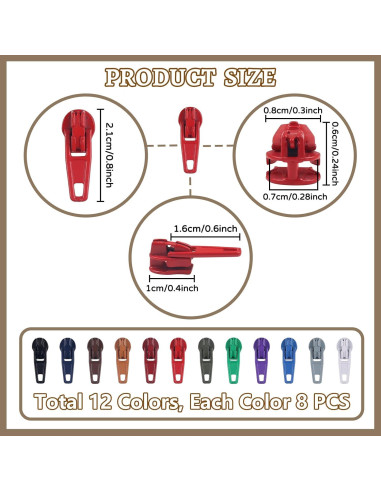 Kit de Reparación de Cremalleras DOITEM 96 Piezas 3mm