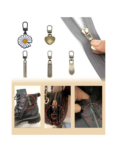 20 Tiradores de Cremallera Universal CUNSWEN 5 Colores