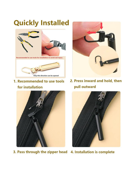 20 Tiradores de Cremallera Universal CUNSWEN 5 Colores