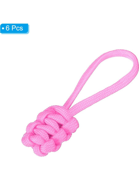 Tiradores de Cremallera PATIKIL 6 Piezas Nylon Rosa