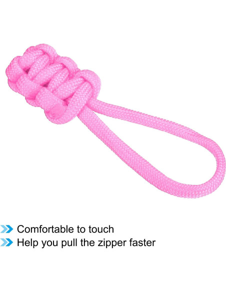 Tiradores de Cremallera PATIKIL 6 Piezas Nylon Rosa