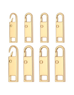 8 Tiradores de Cremallera Dorados de Metal InnoHHustle 3.5cm