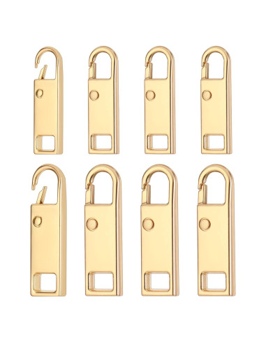 8 Tiradores de Cremallera Dorados de Metal InnoHHustle 3.5cm