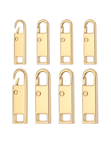 8 Tiradores de Cremallera Dorados de Metal InnoHHustle 3.5cm