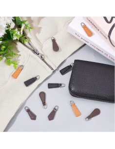 Tiradores de Cremallera de Cuero PH PandaHall 20 Pcs 4 Estilos 2