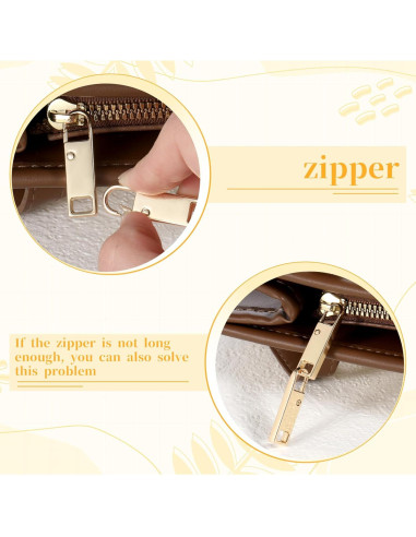 8 Tiradores de Cremallera Dorados de Metal InnoHHustle 3.5cm