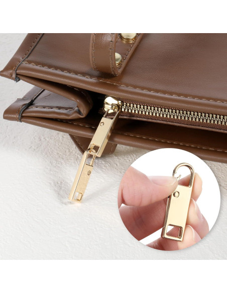8 Tiradores de Cremallera Dorados de Metal InnoHHustle 3.5cm