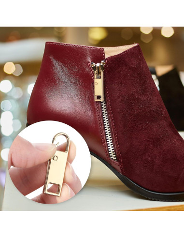 8 Tiradores de Cremallera Dorados de Metal InnoHHustle 3.5cm