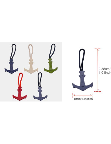 Tiradores de Cremallera LDCRE de Nylon Antideslizante - 5 Colores