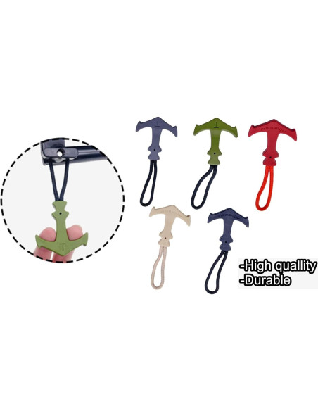 Tiradores de Cremallera LDCRE de Nylon Antideslizante - 5 Colores