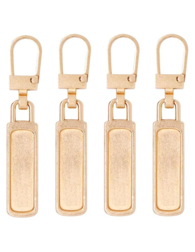 4 Tiradores de Cremallera Dorados Desmontables Qintreesify