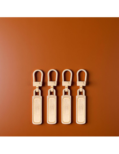 4 Tiradores de Cremallera Dorados Desmontables Qintreesify