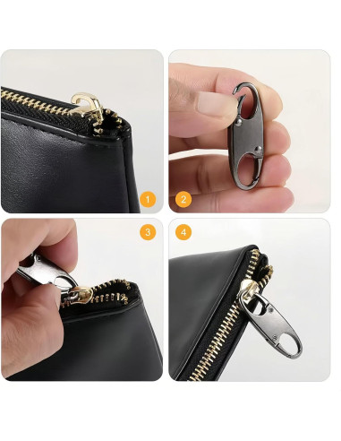 12 Clips de Carabineros Antirrobo Rabihike para Cremalleras