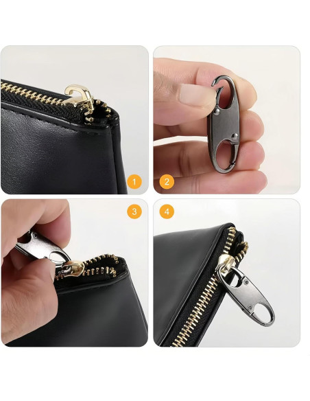 12 Clips de Carabineros Antirrobo Rabihike para Cremalleras