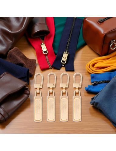 4 Tiradores de Cremallera Dorados Desmontables Qintreesify