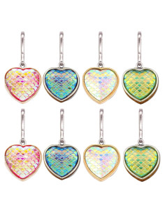 8 Encantos Tiradores de Cremallera Corazón Brillantes - ZP03