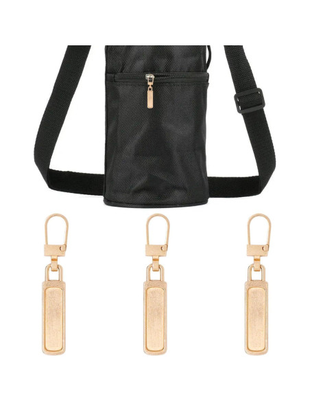 4 Tiradores de Cremallera Dorados Desmontables Qintreesify