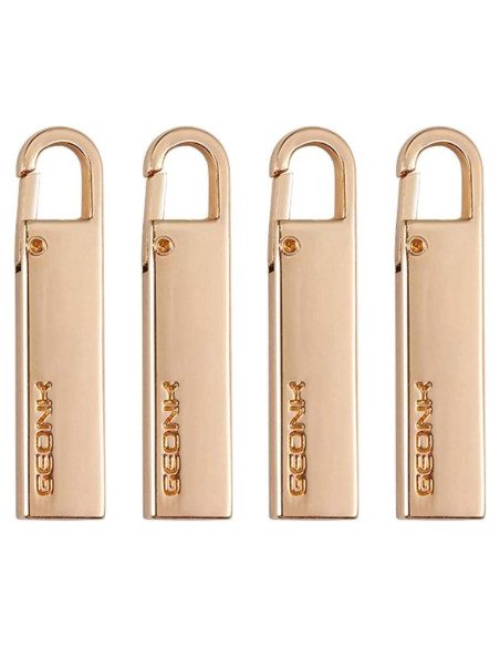 Extensor de Tirador de Cremallera Metal Vazkequ Dorado Set de 4