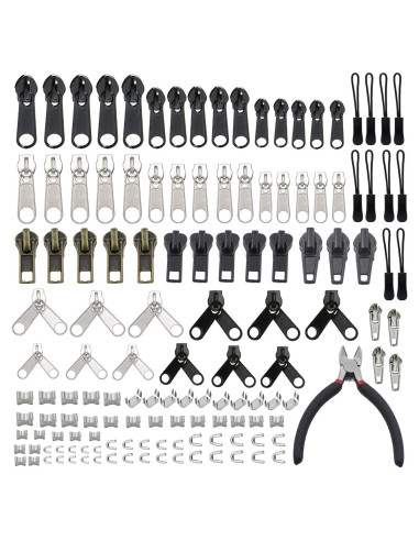 Kit de Reparación de Cremalleras 143 Piezas YaHoGa con Alicates