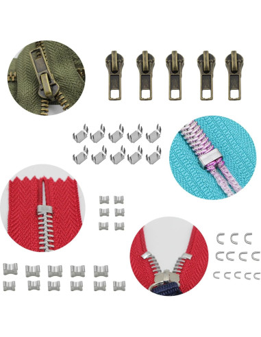 Kit de Reparación de Cremalleras 143 Piezas YaHoGa con Alicates