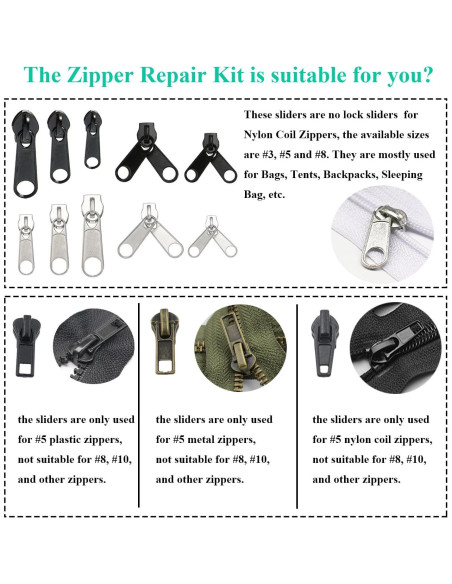 Kit de Reparación de Cremalleras 143 Piezas YaHoGa con Alicates