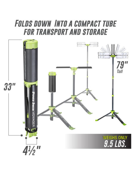 Luz de Trabajo LED PowerSmith Voyager 8000 Lúmenes Plegable