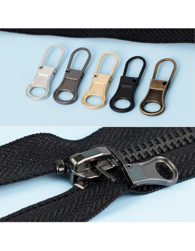 Tirador de Cremallera Desmontable Mizeer 4pcs Negro para Ropa