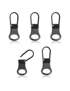 5 Tiradores de Cremallera Desmontables NQEUEPN Metal Gris