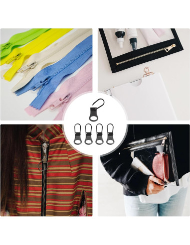 5 Tiradores de Cremallera Desmontables NQEUEPN Metal Gris