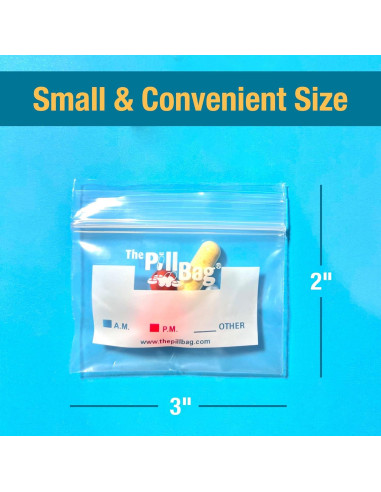 100 Bolsas Reutilizables ThePillBag para Pastillas y Viajes