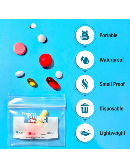 100 Bolsas Reutilizables ThePillBag para Pastillas y Viajes