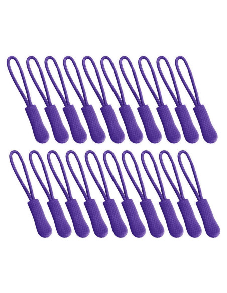 20 Tiradores de Cremallera Nylon Morado Fbshicung 6.5cm