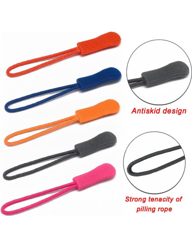 20 Tiradores de Cremallera Nylon Morado Fbshicung 6.5cm