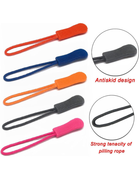 20 Tiradores de Cremallera Nylon Morado Fbshicung 6.5cm